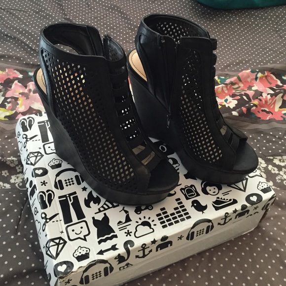Bamboo Shoes - Brand new never worn black wedge. Bamboo