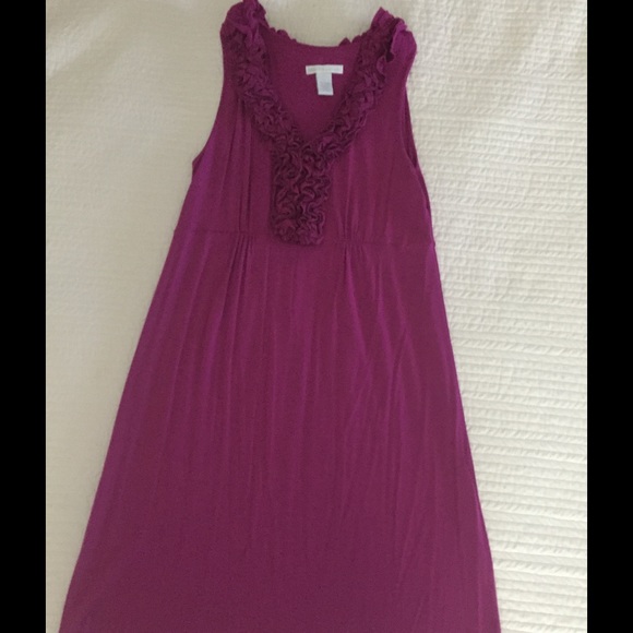 Fuchsia Dress with Gorgeous Ruffle Detail, Size L