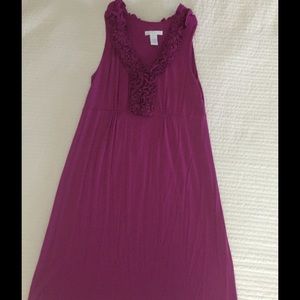 Fuchsia Dress with Gorgeous Ruffle Detail, Size L
