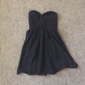 Black strapless dress