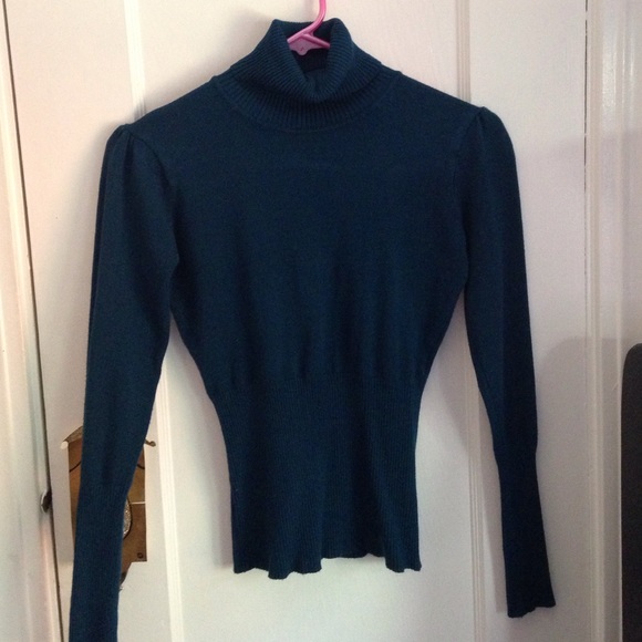 Teal turtleneck sweater