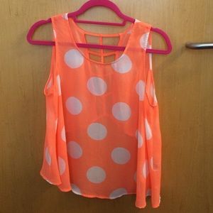 Orange polka dot top