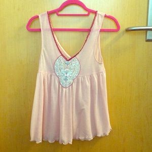 Pink free people top