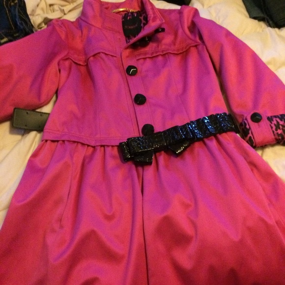 Betsey Johnson trench coat. Stunning hot pink.