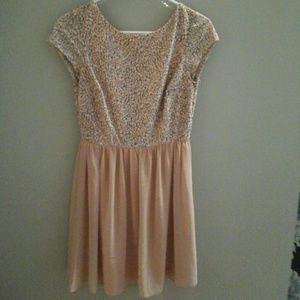 Semi-formal pink dress.