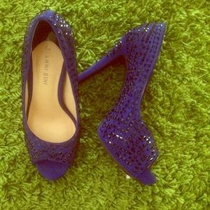 all rhinestoned royal blue shoes