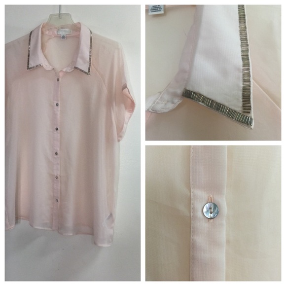 Forever 21 Tops - Chic Forever 21 Blouse Pink Shirt 2X