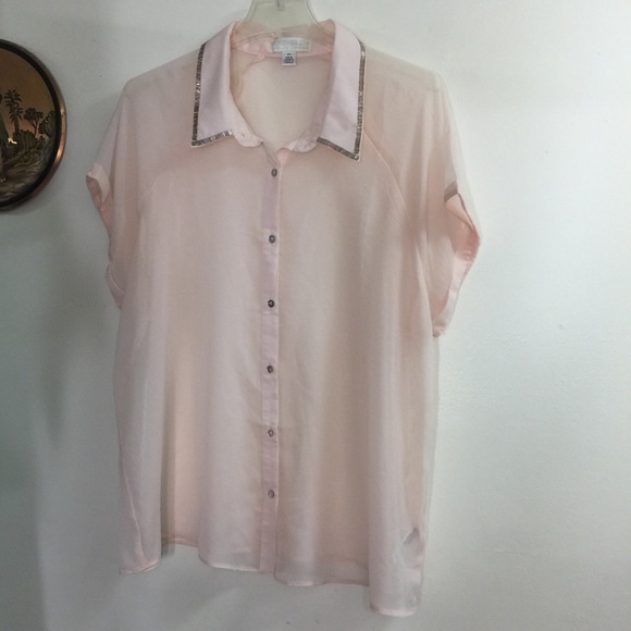 Chic Forever 21 Blouse Pink Shirt 2X - Picture 2 of 3