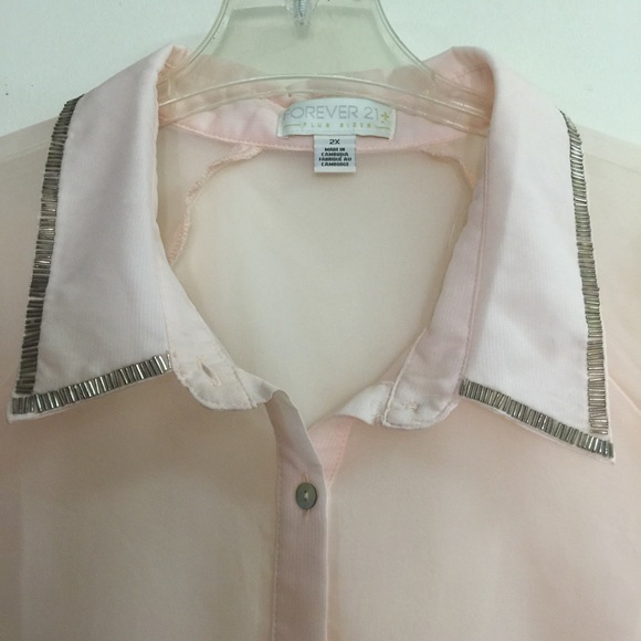 Chic Forever 21 Blouse Pink Shirt 2X - Picture 3 of 3