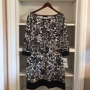 Lightweight black and white dress.