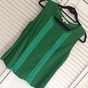 Green and mint shell blouse tank