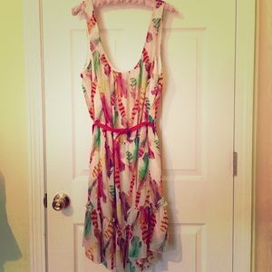 Feather print dress