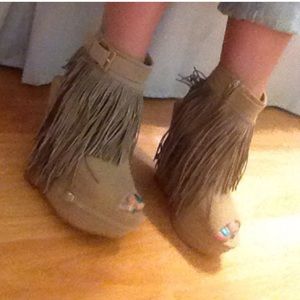 Colin Stuart fringe booties