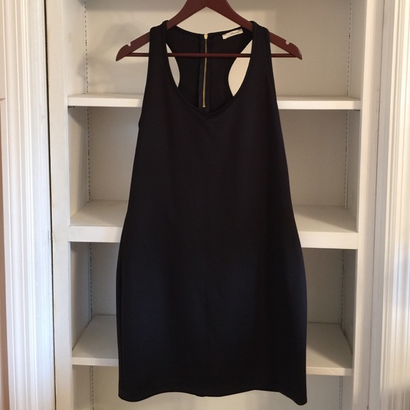 Black, sleeveless, razorback dress