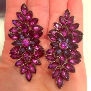 Beautiful flowered costume earrings