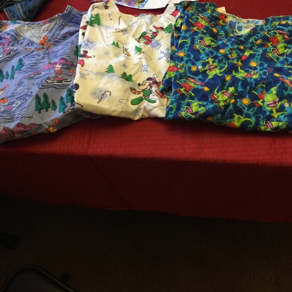 3 short sleeve scrub top bundle