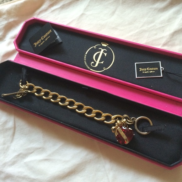 Red Heart Juicy Couture Gold charm bracelet