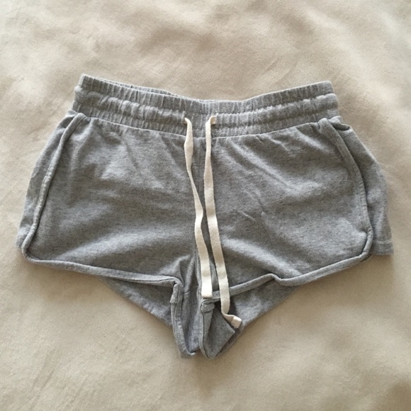 High waisted gray athletic shorts