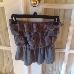 Ruffled grey Abercrombie and Fitch shirt