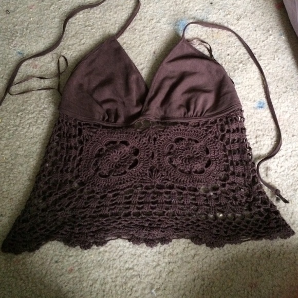 Hippie gypsy crochet halter top
