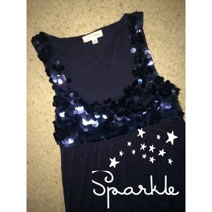 Faith 21 navy blue large sequin tunic tank/dress