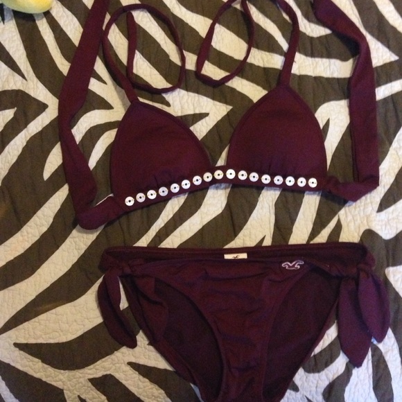 Burgundy Hollister Bikini