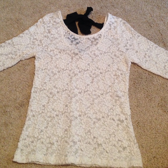 White lace shirt