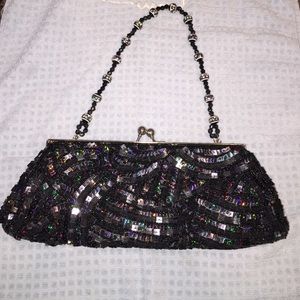 New black evening purse