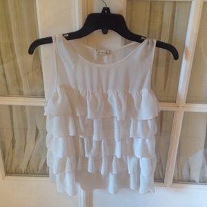 Ruffled white blouse