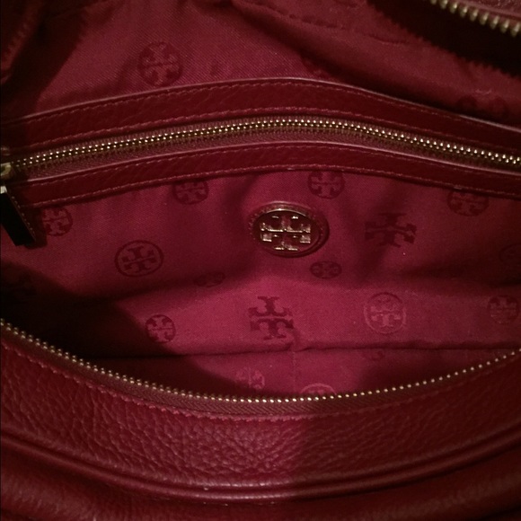 tory burch thea cabernet triple zip satchel - Picture 2 of 4