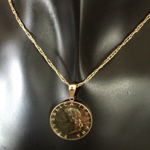 Genuine 14K Gold Coin Pendant ONLY