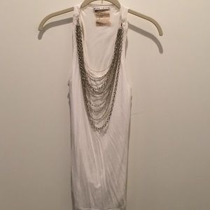 Alice + Olivia white tank chain size XS