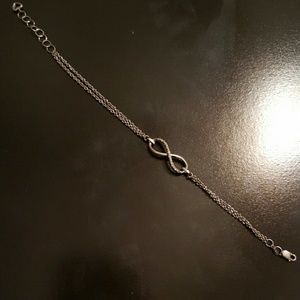 Silver Diamond Infinity Bracelet