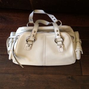 Cream leather handbag