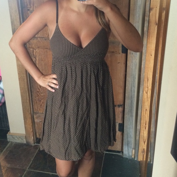 Brown and polka dot dress