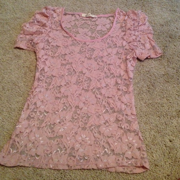 Cute pink lace shirt