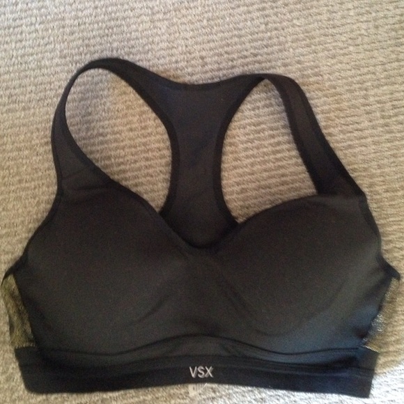 Black and gold Victoria's Secret sports bra