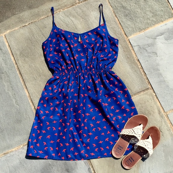 Bird Patterned Summer Dress