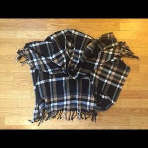 Plaid blanket scarf
