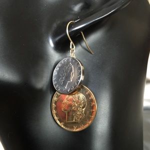 Genuine 14K Gold Coin Earrings