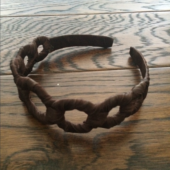 Brown satin headband Y6