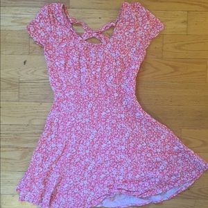 Pink floral print sundress