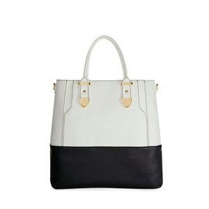 JustFab white and black purse