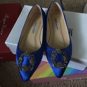 Manolo blahnik blue flats