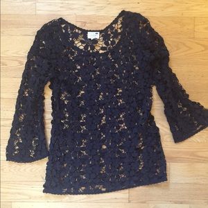 Black crochet cover up