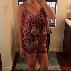 Aztec printed Romper with cross back straps