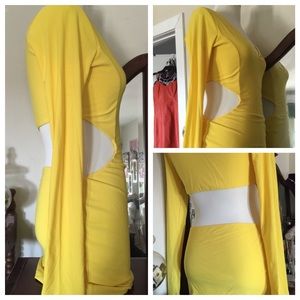 Sexy Cutout Yellow Dress