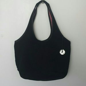 The Sak large black crochet knit bag.