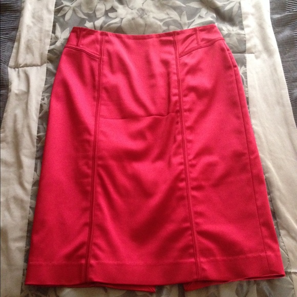 White House black market satin red pencil skirt