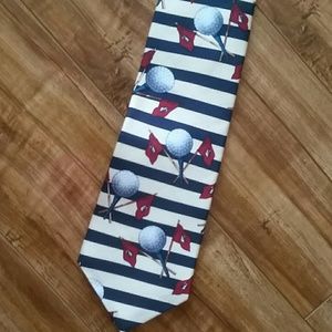 Golf print silk Tie